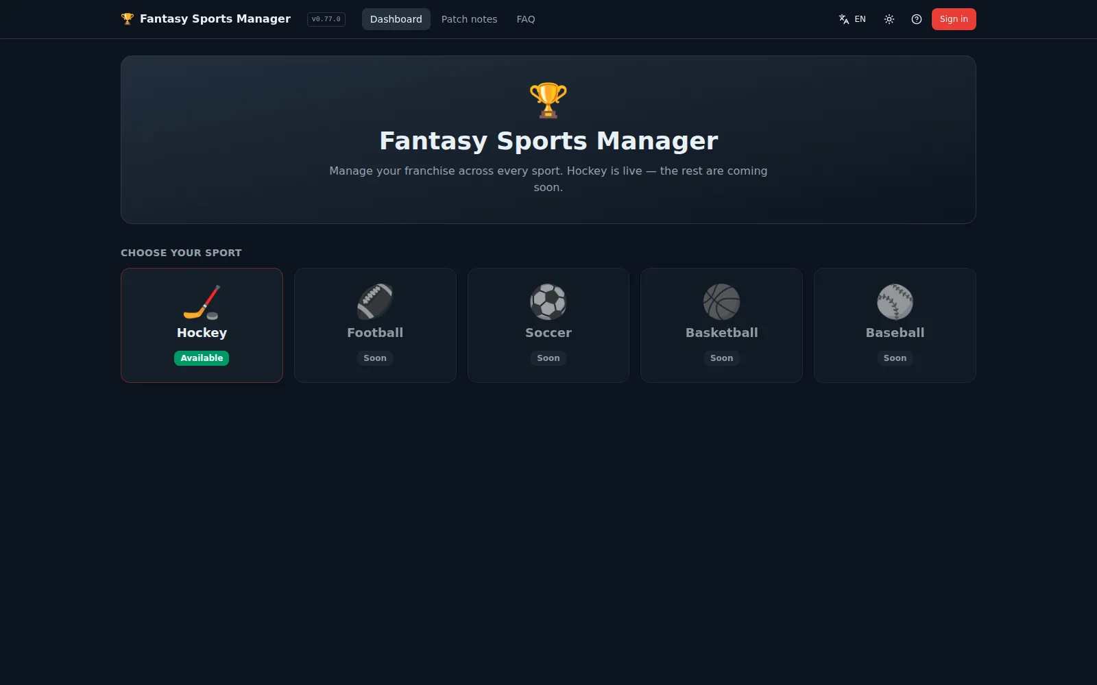 Fantasy Sports Manager