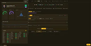Fantasy Sports Manager — Fiche de joueur : cotes globale et potentiel, triangle d'attributs, courbe de forme