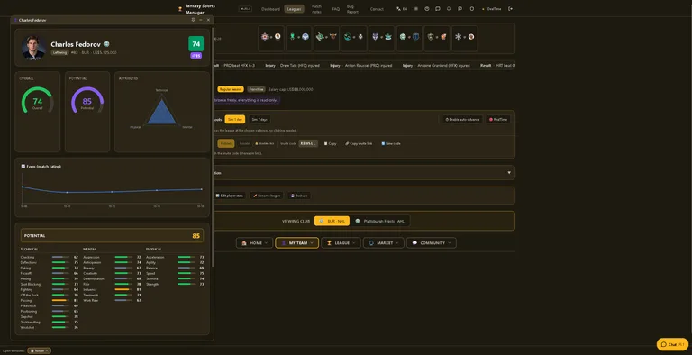 Fantasy Sports Manager — capture 3