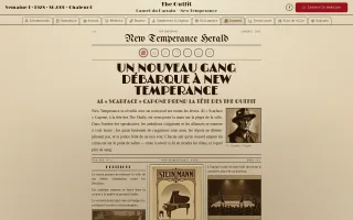 Organized Crime — The American Dream — Journal New Temperance Herald : une du jour sur l'arrivée d'un nouveau gang