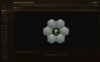 Kingdoms of Kings — Carte du monde : tuiles hexagonales, la seule tuile explorée au centre